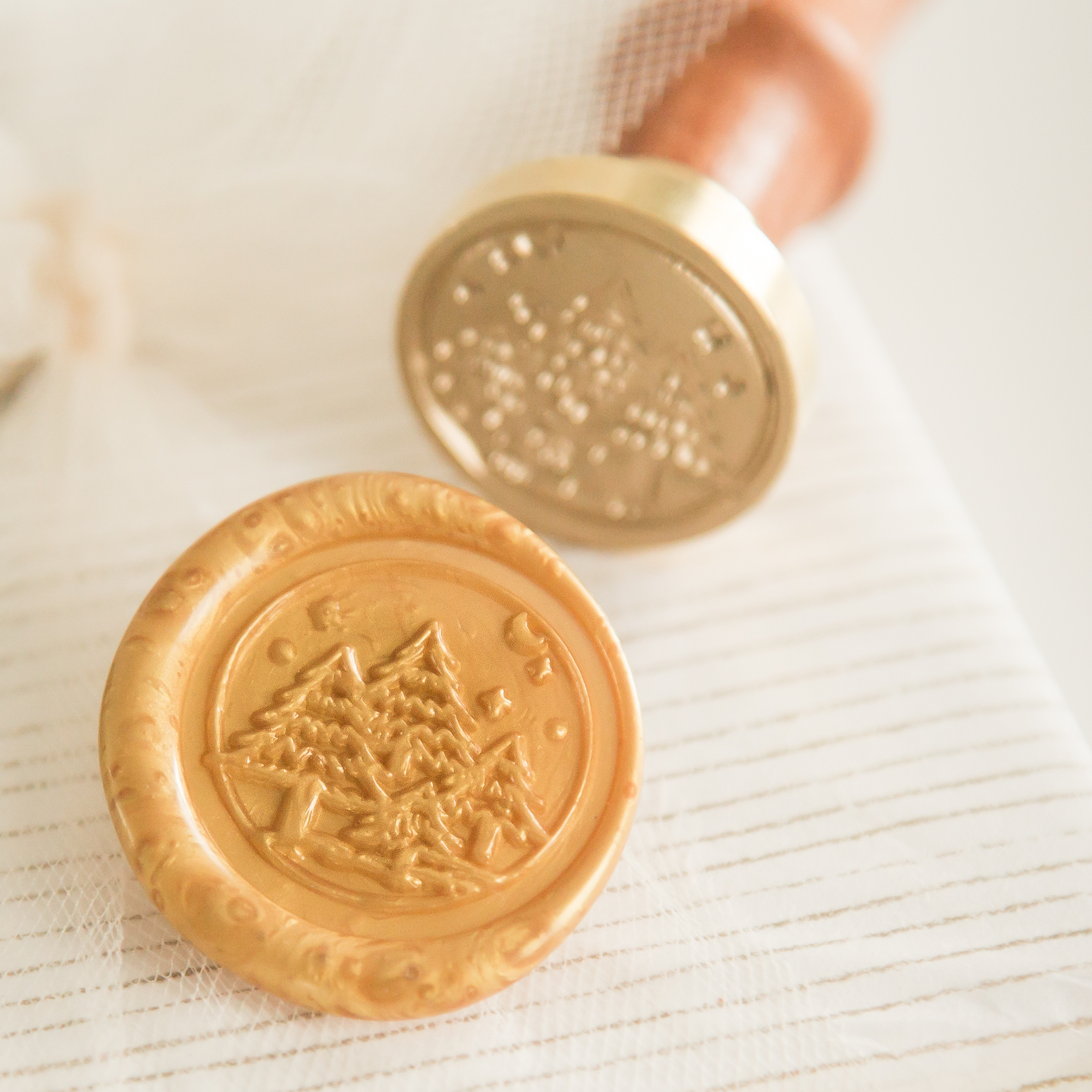Kerstbomen Woud Wax Stempel